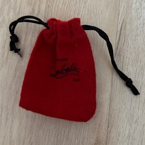 Christian Louboutin Red Drawstring Dust Bag. For Jewelry. Earrings. Small